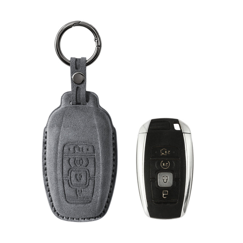 Alcantara Car Key Fob Cover for Lincoln Model B - Space Grey 1