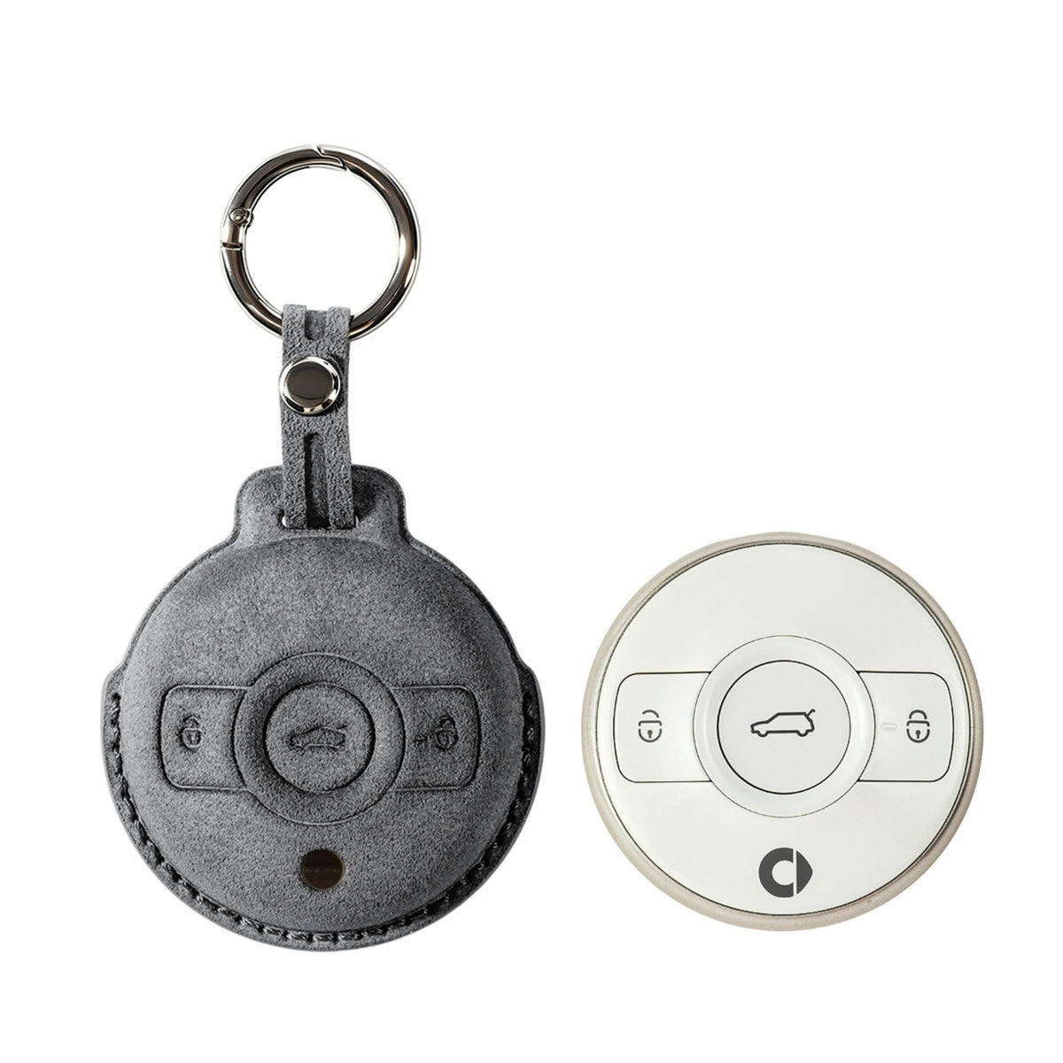 Alcantara Car Key Fob Cover for Smart Model A - Space Grey 1