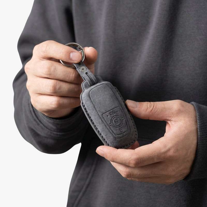 Alcantara Car Key Fob Cover for Ford Model A - Space Grey