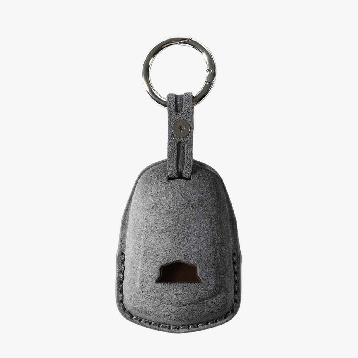 Alcantara Car Key Fob Cover for Cadillac Model B with Buckle - Space Grey 4
