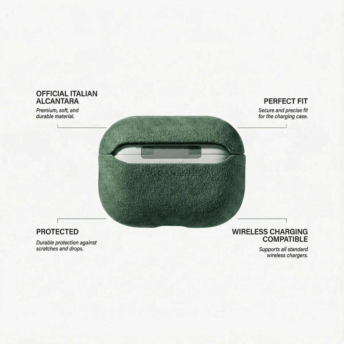 AirPods Pro (2nd Generation) Alcantara Case - Midnight Green - Alcanside
