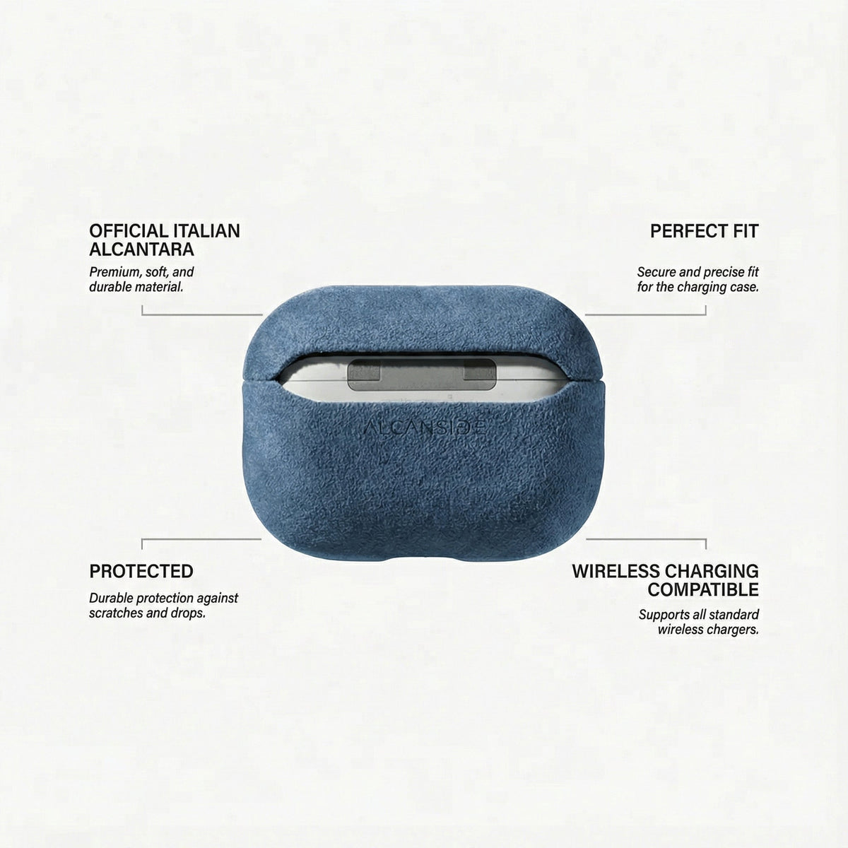 AirPods Pro (2nd Generation) Alcantara Case - Ocean Blue - Alcanside