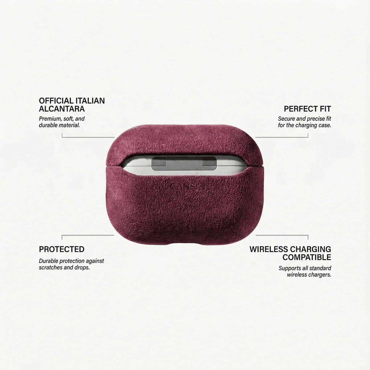 AirPods Pro Alcantara Case - Wine Red - Alcanside
