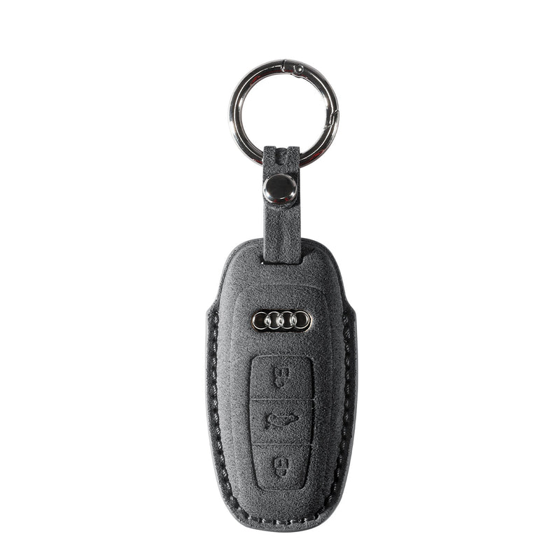 Alcantara Car Key Fob Cover for Audi | Model B with Buckle - Space Grey