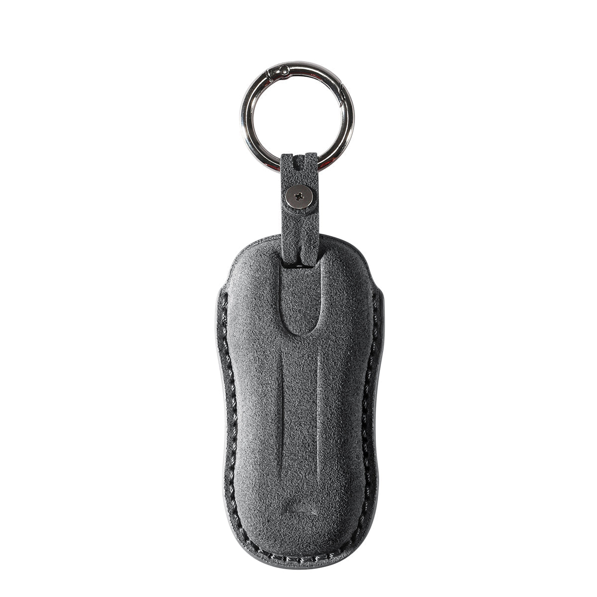 Alcantara Car Key Fob Cover for Porsche | Model B with Buckle - Space Grey - Alcanside
