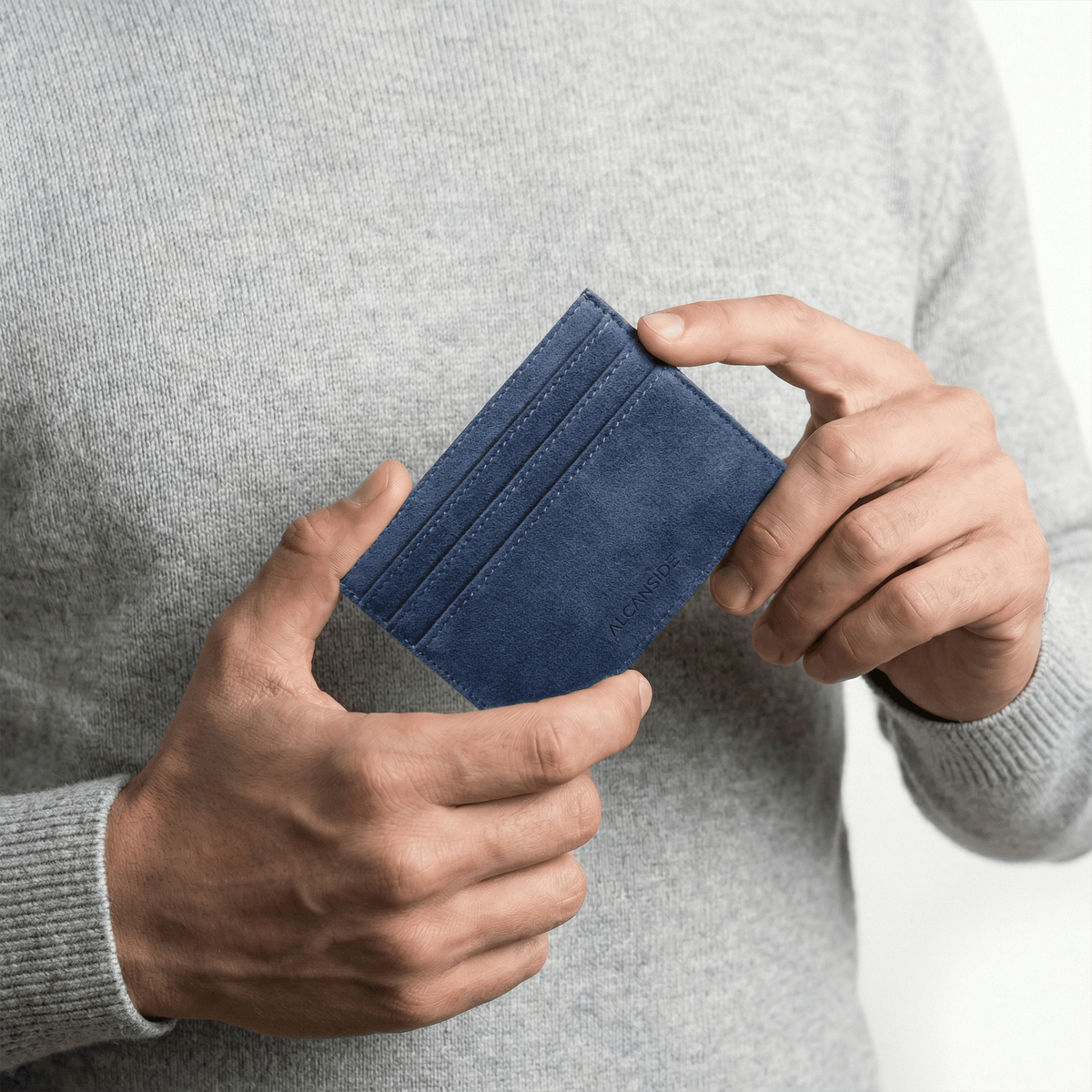 Alcantara Card Wallet - Ocean Blue - Alcanside