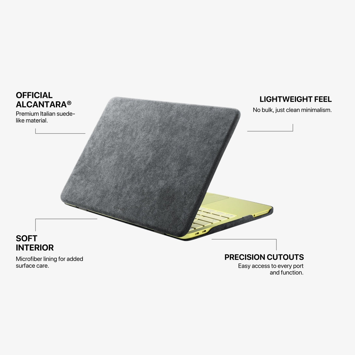 Alcantara MacBook Neo Cover – For 13 inch (2026) – Nardo Gray - Alcanside