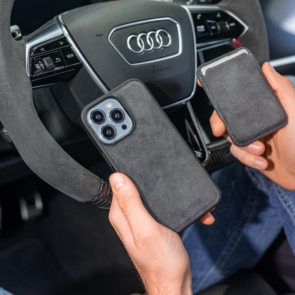 iPhone 12 Pro Max - Alcantara Back Cover - Space Grey - Alcanside