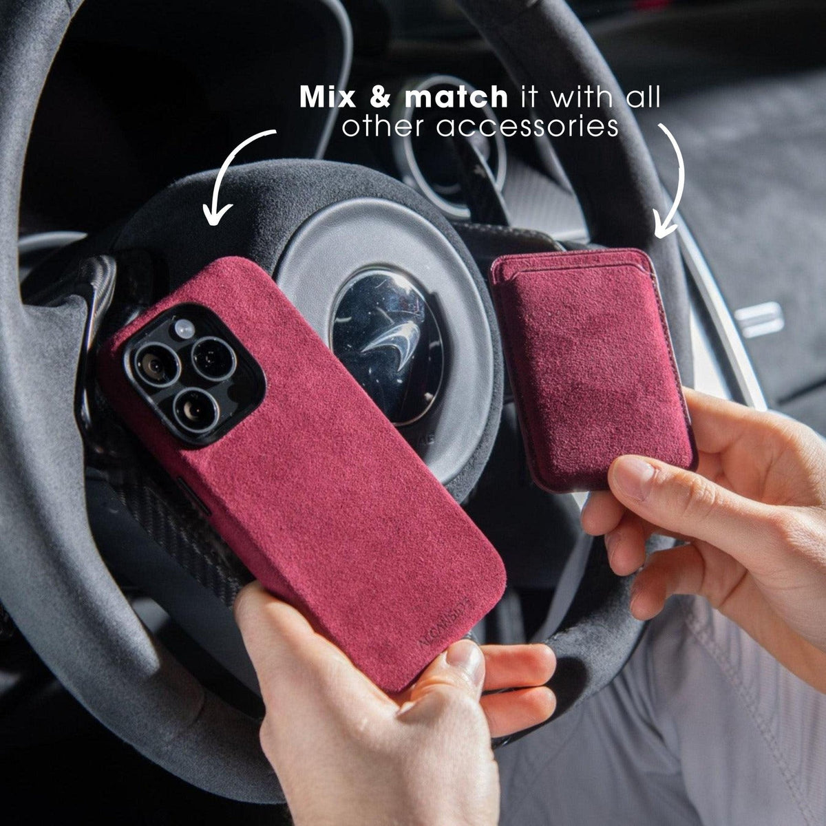 iPhone 15 Plus - Alcantara Case - Wine Red - Alcanside