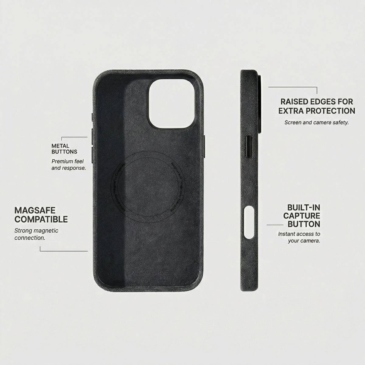 iPhone 16 Pro - Alcantara Case - Space Grey - Alcanside