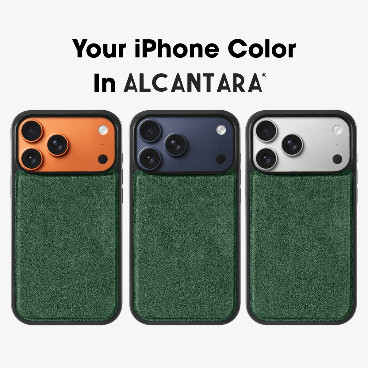 iPhone 17 Pro Max - Alcantara Back Cover - Midnight Green - Alcanside