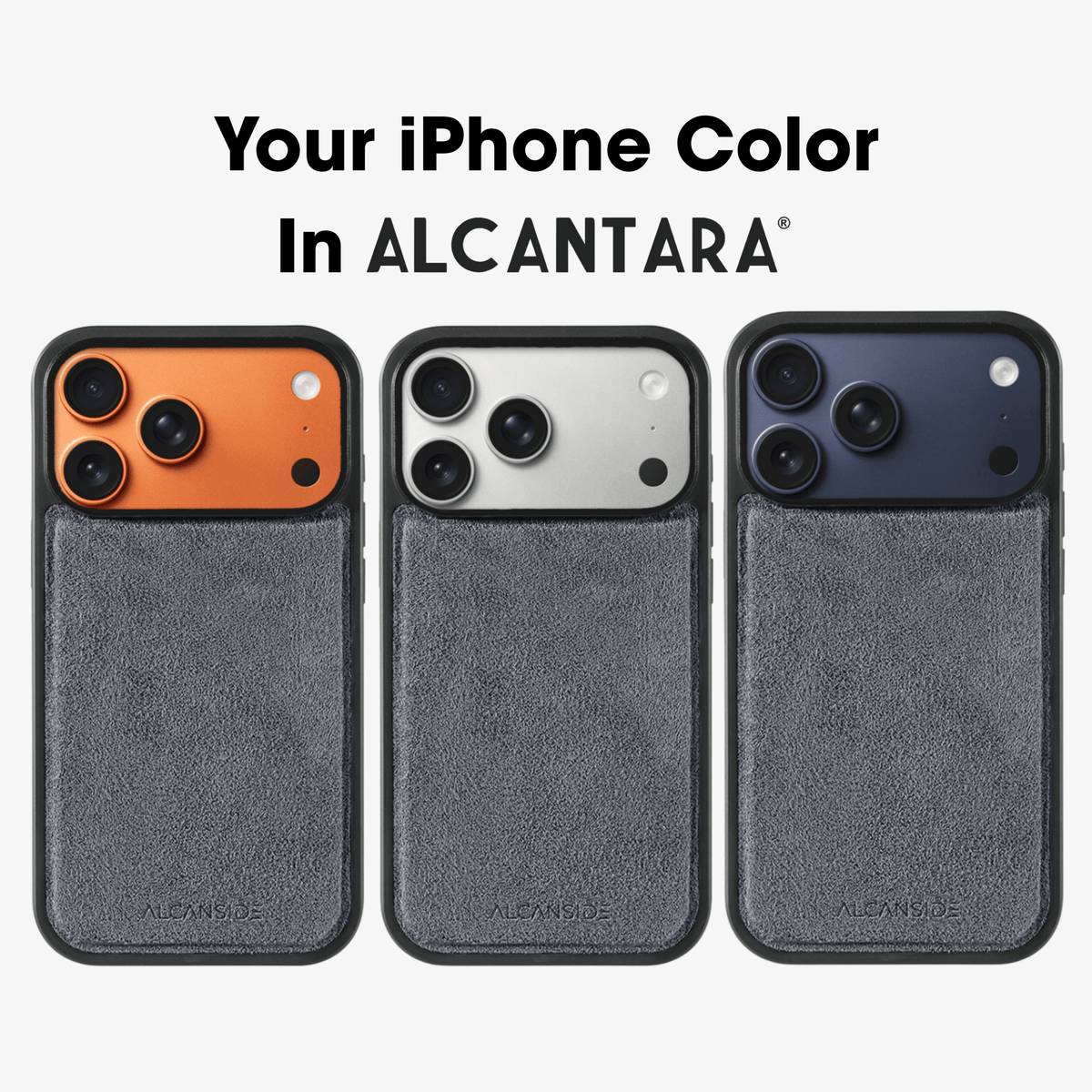 iPhone 17 Pro Max - Alcantara Back Cover - Nardo Gray - Alcanside