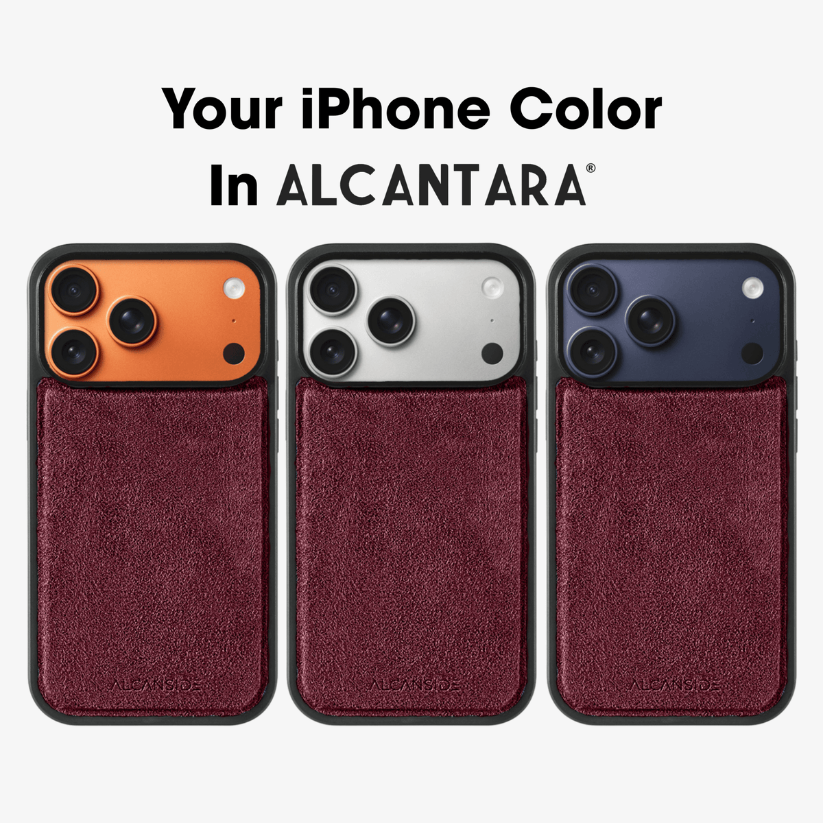 iPhone 17 Pro Max - Alcantara Back Cover - Wine Red - Alcanside