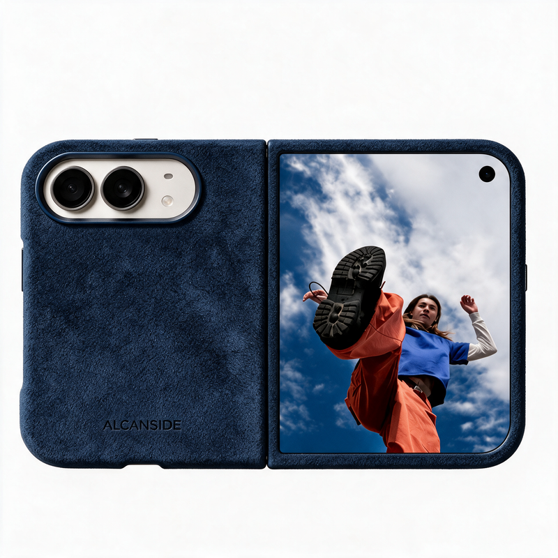 iPhone Duo - Alcantara Case - Navy Blue