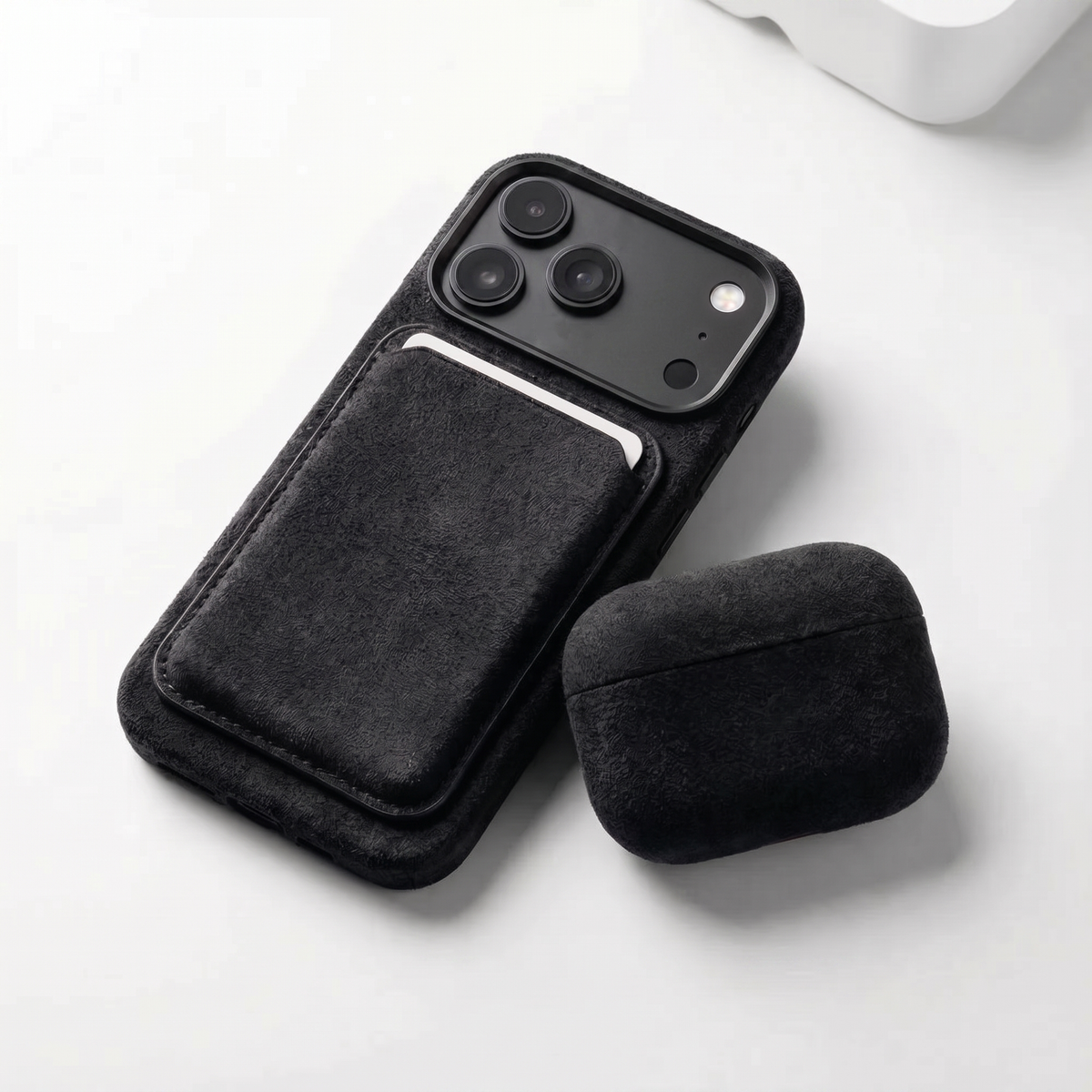 iPhone 18 Pro Alcantara case with MagSafe wallet and AirPods case #iPhone model:_iPhone 18 Pro|iPhone 18 Pro Max