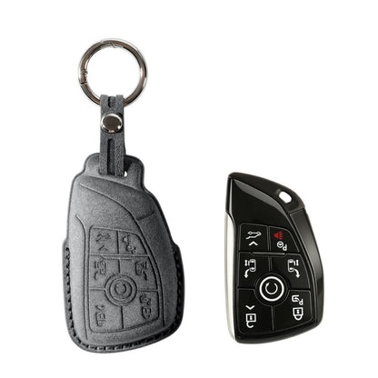Alcantara Car Key Fob Cover for Buick Model H - Space Grey 1