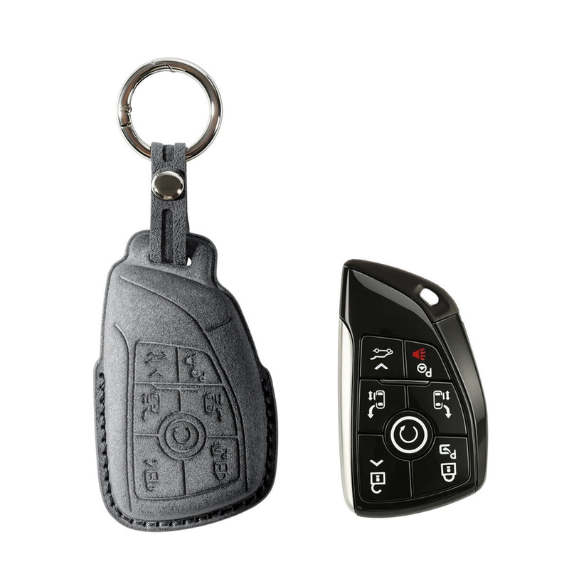 Alcantara Car Key Fob Cover for Buick Model H - Space Grey 1