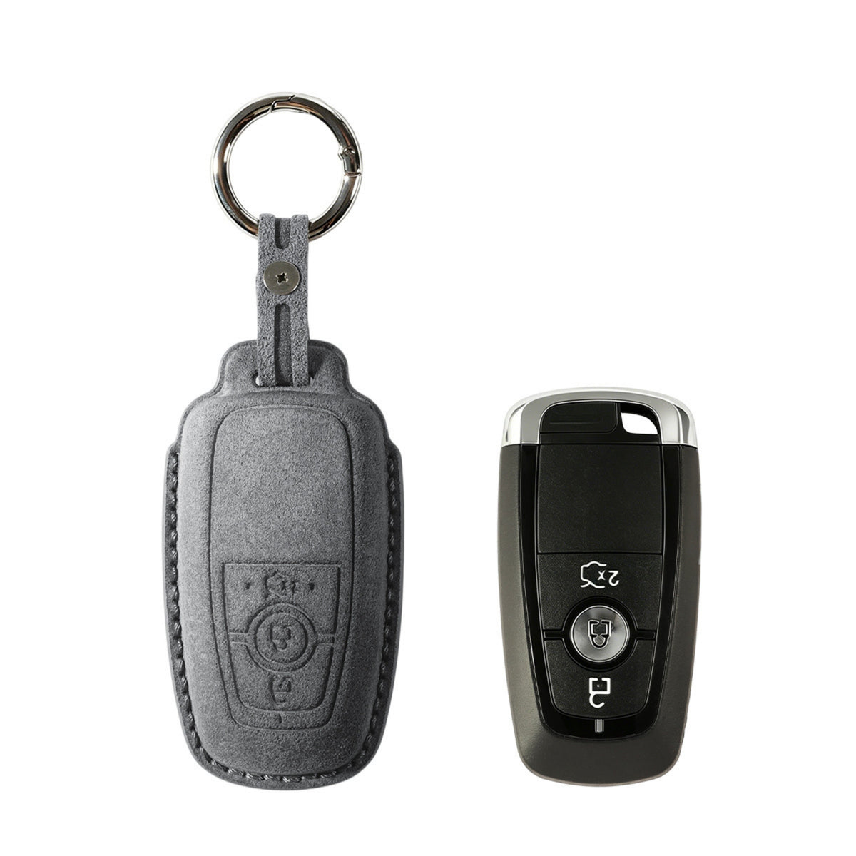 Alcantara Car Key Fob Cover for Ford Model A - Space Grey 1