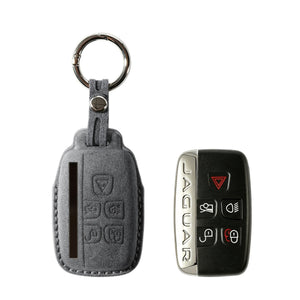 Alcantara Car Key Fob Cover for Jaguar Model A - Space Grey 1