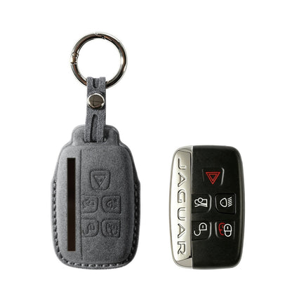 Alcantara Car Key Fob Cover for Jaguar Model A - Space Grey 1