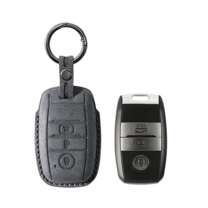 Alcantara Car Key Fob Cover for Kia Model A - Space Grey 1