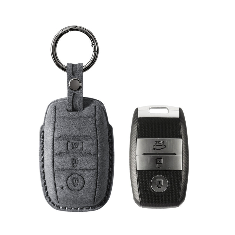 Alcantara Car Key Fob Cover for Kia Model A - Space Grey 1