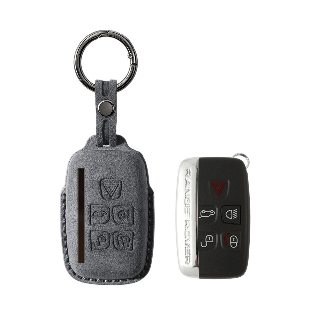 Alcantara Car Key Fob Cover for Land Rover Model A - Space Grey 1