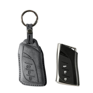 Alcantara Car Key Fob Cover for Lexus Model A with Buckle - Space Grey 1