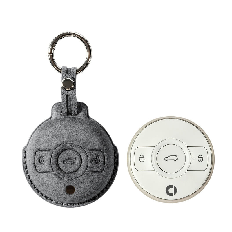 Alcantara Car Key Fob Cover for Smart Model A - Space Grey 1