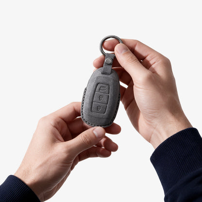 Alcantara Car Key Fob Cover for Hyundai Model A - Space Grey 2