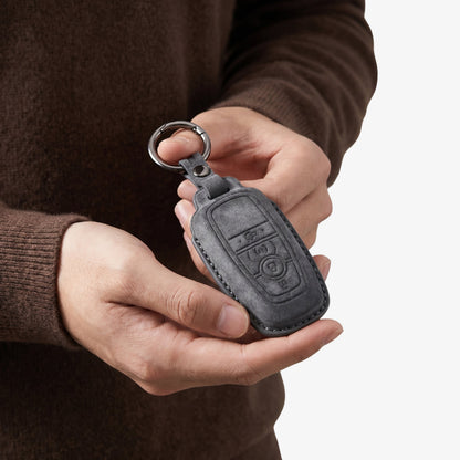 Alcantara Car Key Fob Cover for Lincoln Model A - Space Grey 2