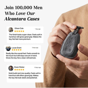 Alcantara Car Key Fob Cover for Chevrolet Model A - Space Grey 3
