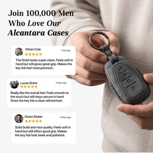 Alcantara Car Key Fob Cover for Chevrolet Model B - Space Grey 3