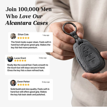 Alcantara Car Key Fob Cover for Chevrolet Model B - Space Grey 3