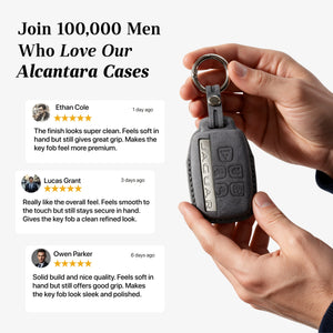 Alcantara Car Key Fob Cover for Jaguar Model A - Space Grey 3