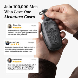 Alcantara Car Key Fob Cover for Lincoln Model A - Space Grey 3