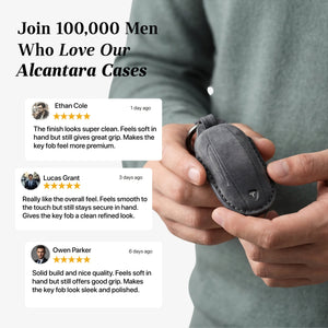 Alcantara Car Key Fob Cover for Tesla Model B (X) - Space Grey 3