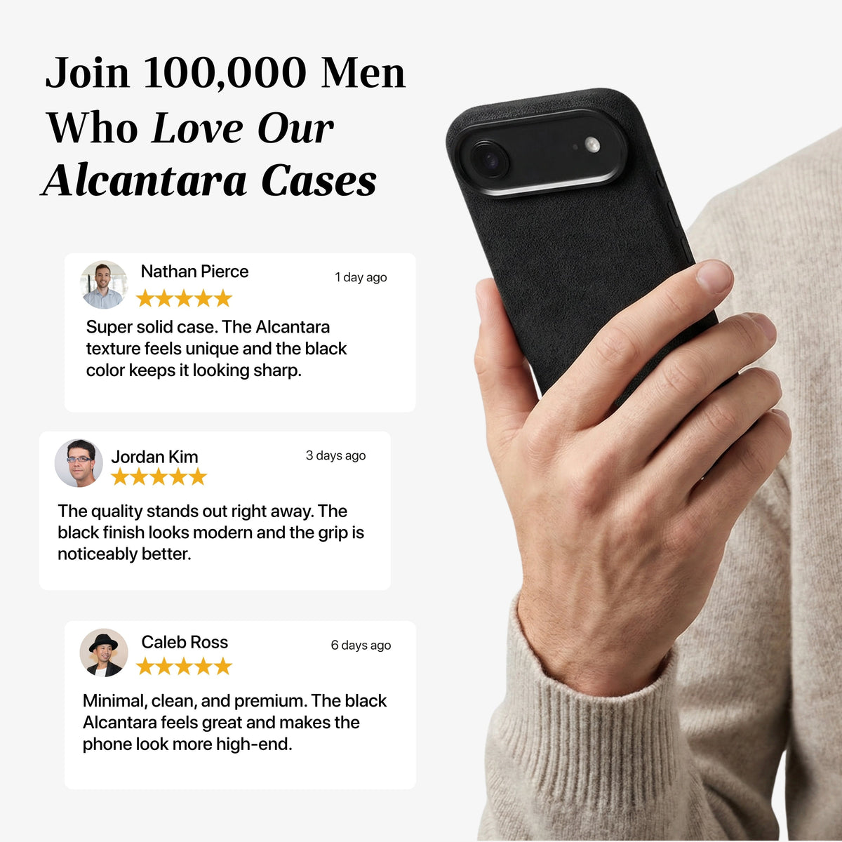 iPhone 17 Air Alcantara Case Deep Black #iPhone model:_iPhone 17 Air