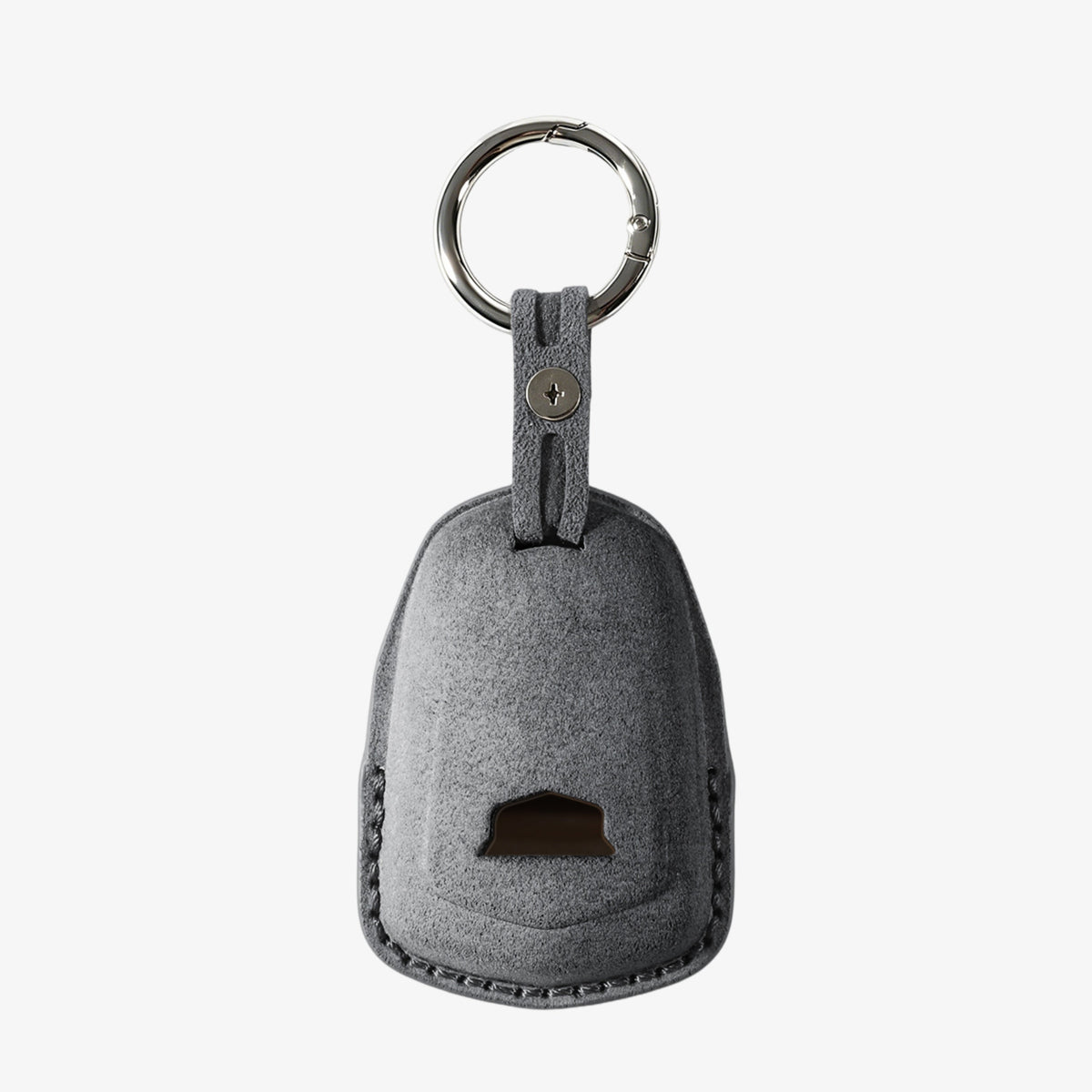 Alcantara Car Key Fob Cover for Cadillac Model A with Buckle - Space Grey 4