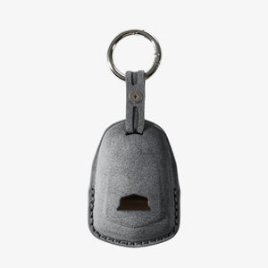 Alcantara Car Key Fob Cover for Cadillac Model A with Buckle - Space Grey 4