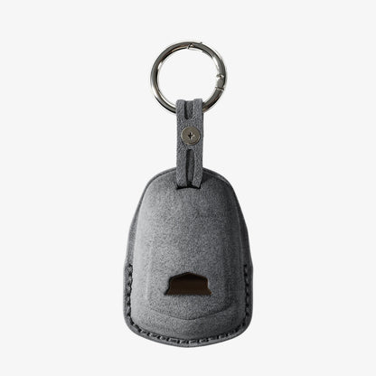 Alcantara Car Key Fob Cover for Cadillac Model A with Buckle - Space Grey 4