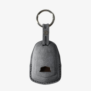 Alcantara Car Key Fob Cover for Cadillac Model B with Buckle - Space Grey 4