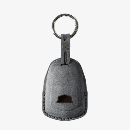 Alcantara Car Key Fob Cover for Cadillac Model B with Buckle - Space Grey 4