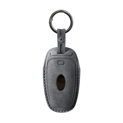 Alcantara Car Key Fob Cover for Hyundai Model D - Space Grey 4