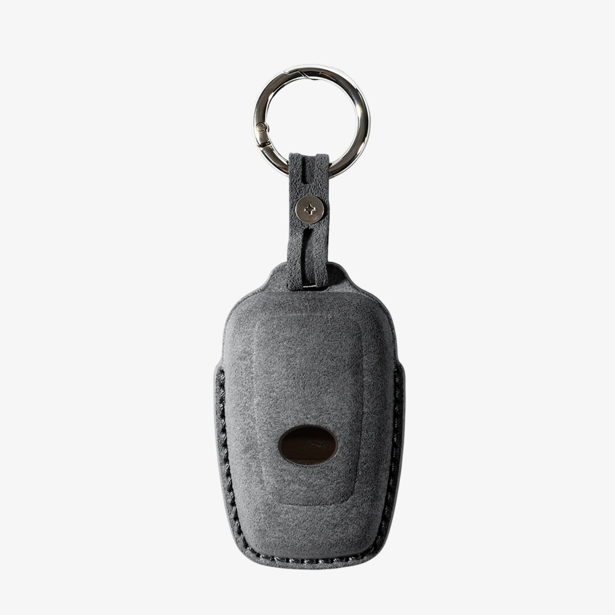 Alcantara Car Key Fob Cover for Toyota Model A with Buckle - Space Grey 4
