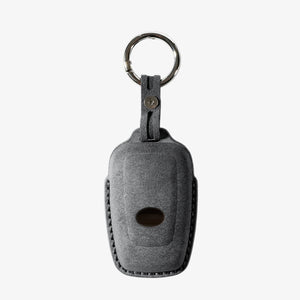 Alcantara Car Key Fob Cover for Toyota Model A with Buckle - Space Grey 4