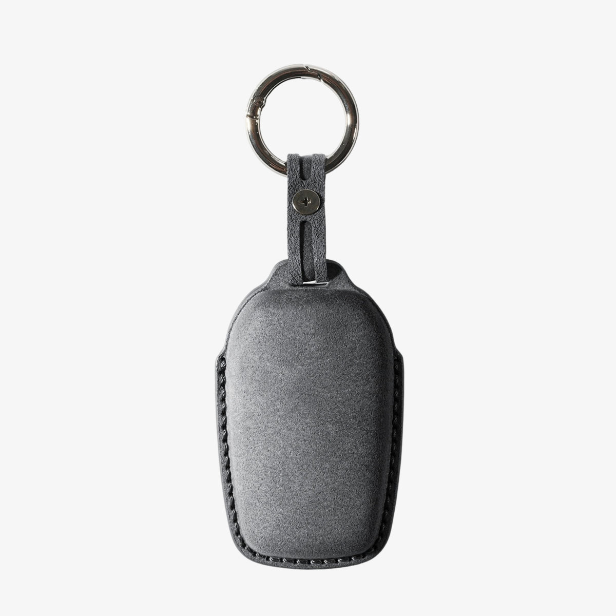 Alcantara Car Key Fob Cover for Toyota Model C with Buckle - Space Grey 4