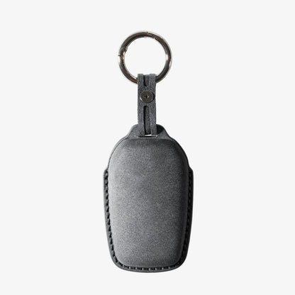 Alcantara Car Key Fob Cover for Toyota Model C with Buckle - Space Grey 4