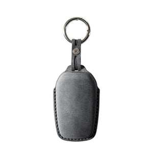 Alcantara Car Key Fob Cover for Toyota Model D with Buckle - Space Grey 4