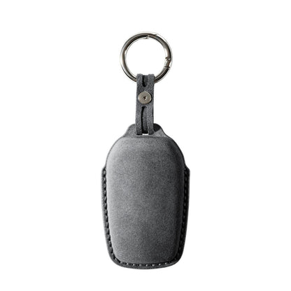 Alcantara Car Key Fob Cover for Toyota Model D with Buckle - Space Grey 4